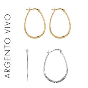 🐘🐘💓 Argento Vivo 18k Gold Plated Hoops